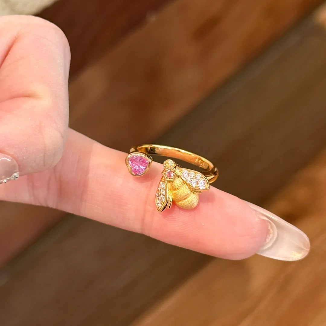 Aesthetics Rhinestone Heart Ring