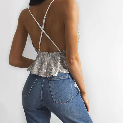 Sequined Crop Top