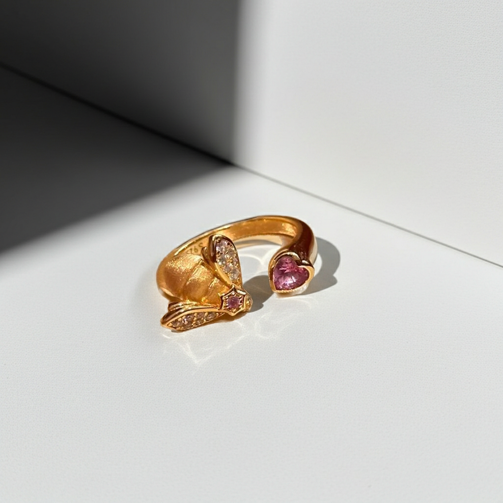 Aesthetics Rhinestone Heart Ring