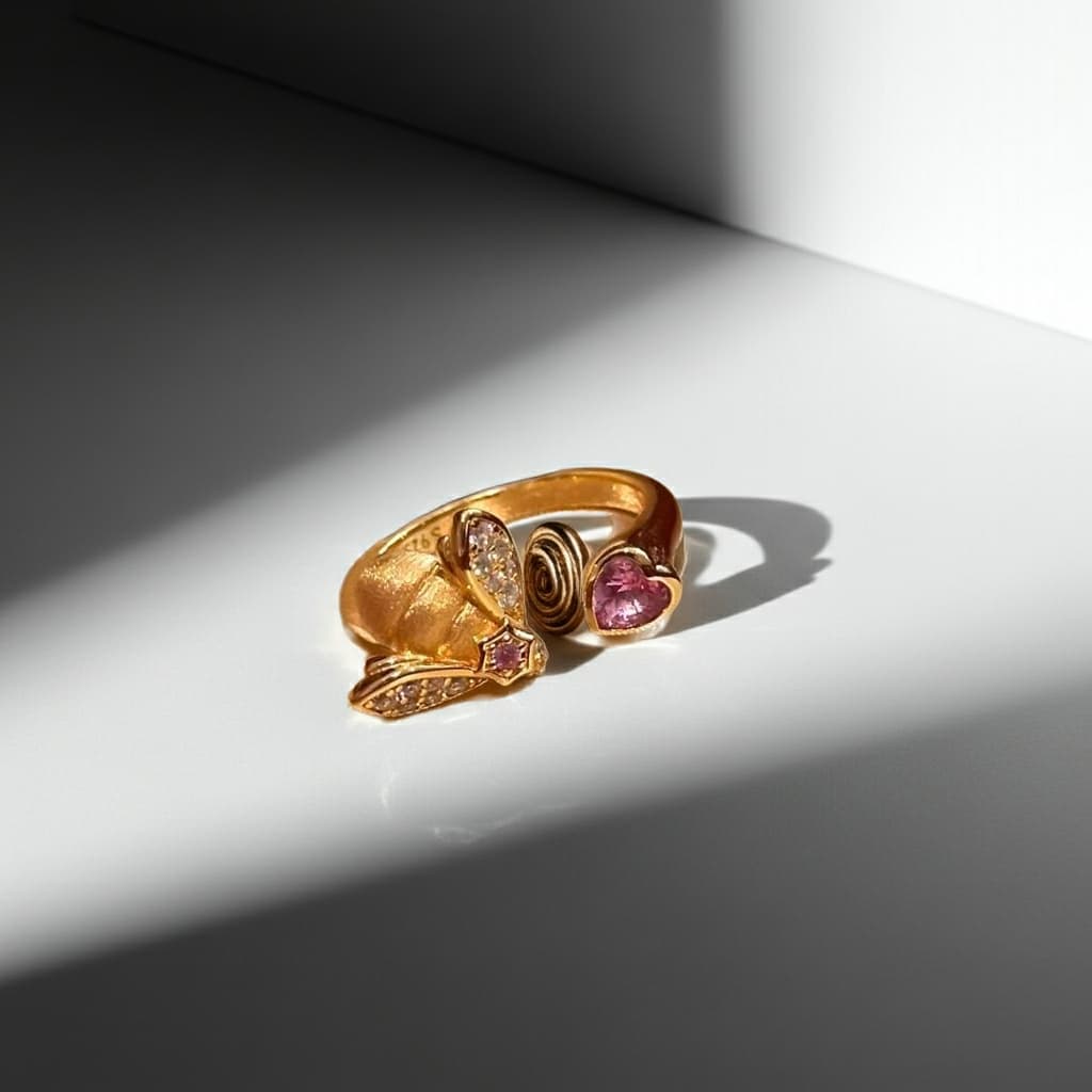 Aesthetics Rhinestone Heart Ring