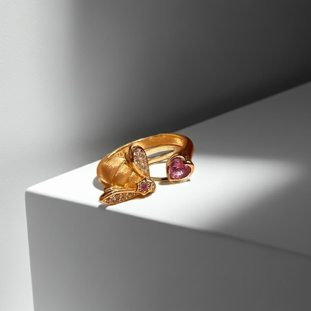 Aesthetics Rhinestone Heart Ring