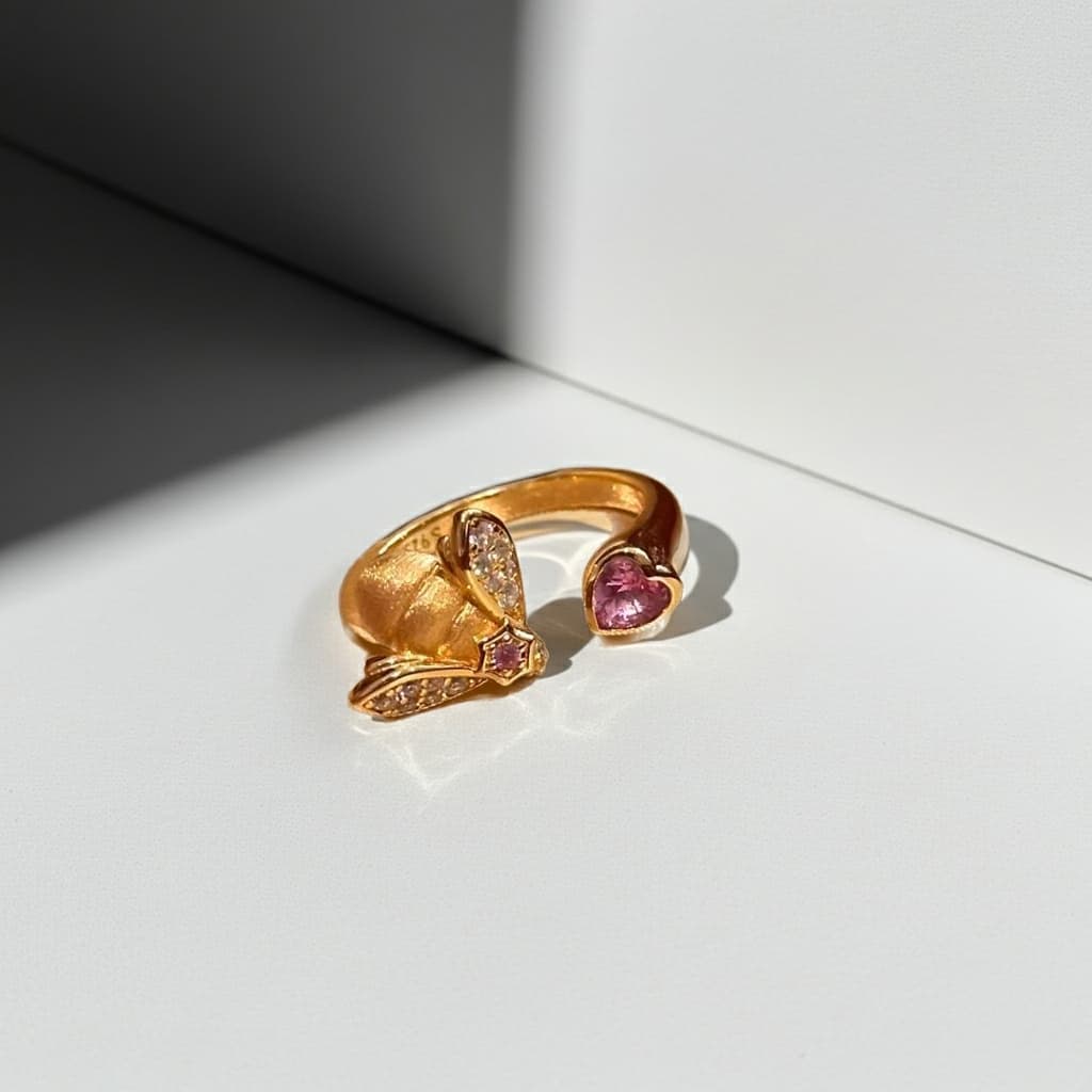 Aesthetics Rhinestone Heart Ring