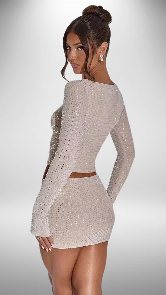 Rhinestone Two-piece Set